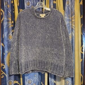 Cynthia Rowley Textured Blue Sweater Size Large